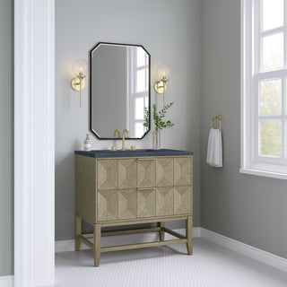 36 Inch Emmeline Freestanding Vanity in Pebble Oak / Charcoal Soapstone Top