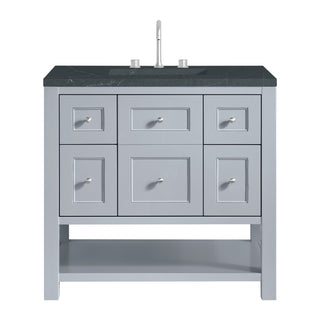 36 Inch Breckenridge Freestanding Vanity in Serenity Blue / Charcoal Soapstone Top