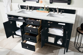72 Inch Brittany Freestanding Vanity in Black Onyx / Ethereal Noctis Top