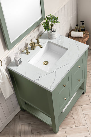 30 Inch Breckenridge Freestanding Vanity in Smokey Celadon / Ethereal Noctis Top