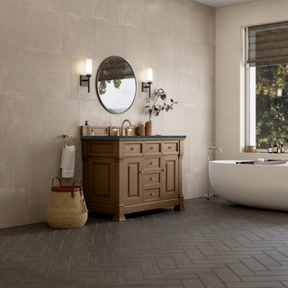 48 Inch Brookfield Freestanding Vanity in Pecan / Charcoal Soapstone Top