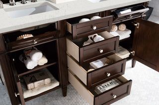 60 Inch Brittany Freestanding Vanity in Burnished Mahogany / Lime Delight Top