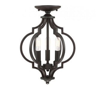 3-Light Convertible Semi-Flush or Pendant in Oil Rubbed Bronze