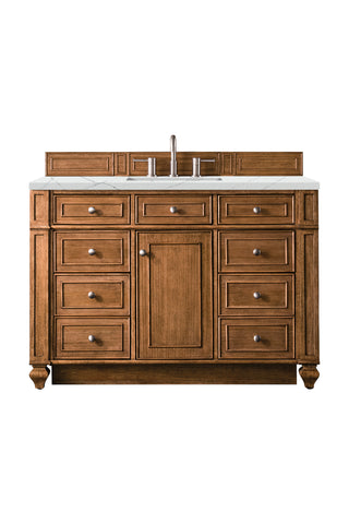 48 Inch Bristol Freestanding Vanity in Saddle Brown / Ethereal Noctis Top