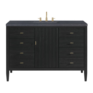 48 Inch Myrrin Freestanding Vanity in Carbon Oak / Charcoal Soapstone Top