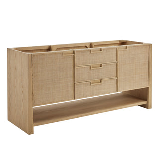 72 Inch Solene Freestanding Vanity in Seaside Oak / Carrara White Top