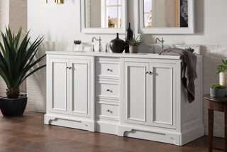 73.25 Inch De Soto Freestanding Vanity in Bright White / Lime Delight Top