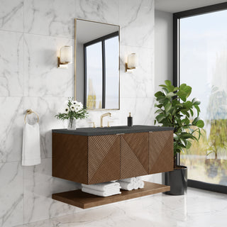 48 Inch Marcello Floating Vanity in Chestnut / Charcoal Soapstone Top