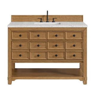 48 Inch Malibu Freestanding Vanity in Amber Birch / Eternal Jasmine Pearl Top