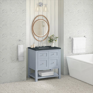 30 Inch Breckenridge Freestanding Vanity in Serenity Blue / Charcoal Soapstone Top