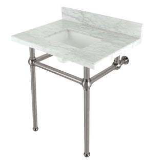 Templeton 30 Inch Console Sink in Carrara Marble