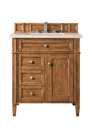 30 Inch Brittany Freestanding Vanity in Saddle Brown / Eternal Marfil Top