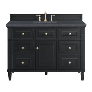48 Inch Lorelai Freestanding Vanity in Black Onyx / Charcoal Soapstone Top