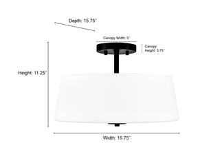 Laphia 15.75" Wide 3-Light Semi Flush - Brushed Nickel