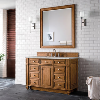 48 Inch Bristol Freestanding Vanity in Saddle Brown / Victorian Silver Top
