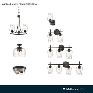 Ashford 3-Light Chandelier Ceiling - Matte Black