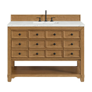 48 Inch Malibu Freestanding Vanity in Amber Birch / Ethereal Noctis Top