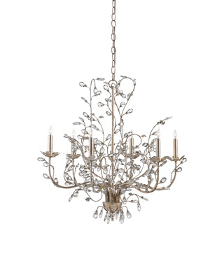 Crystal Bud Medium Silver Chandelier