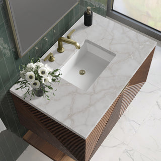 36 Inch Marcello Floating Vanity in Chestnut / Victorian Silver Top