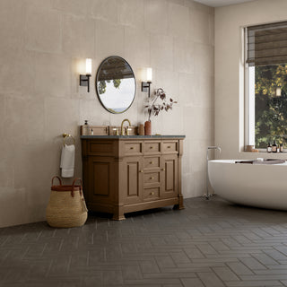 48 Inch Brookfield Freestanding Vanity in Pecan / Parisien Bleu Top