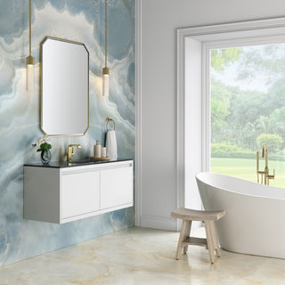 47.25 Inch Mantova Freestanding Vanity in Glossy White / Charcoal Black Top