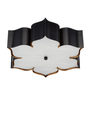 Grand Lotus Black Flush Mount