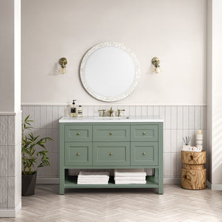 48 Inch Breckenridge Freestanding Vanity in Smokey Celadon / White Zeus Top