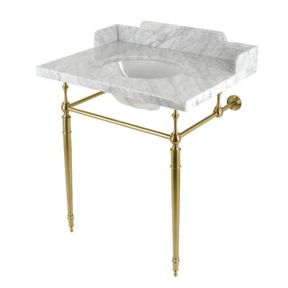 Habsburg 30 Inch Console Sink in Carrara Marble