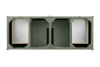 60 Inch Chicago Freestanding Vanity in Smokey Celadon / White Zeus Top