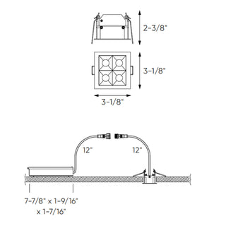 Recessed 5CCT light with 4 mini spot light