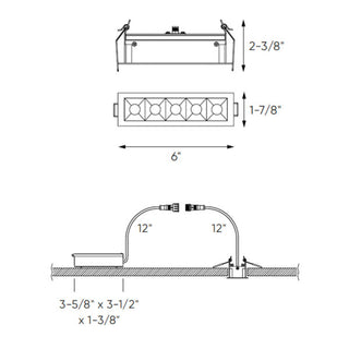 Recessed linear with 5 mini spot lights CCT