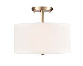 Guyten 13" Wide 2-Light Semi Flush - Modern Gold