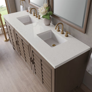 72 Inch Portland Freestanding Vanity in Whitewashed Walnut / Lime Delight Top