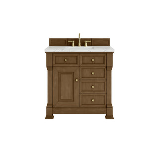 36 Inch Brookfield Freestanding Vanity in Honey Oak / Ethereal Noctis Top