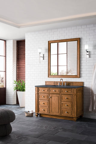 48 Inch Bristol Freestanding Vanity in Saddle Brown / Charcoal Soapstone Top
