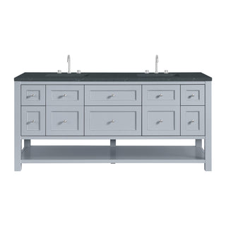 72 Inch Breckenridge Freestanding Vanity in Serenity Blue / Charcoal Soapstone Top