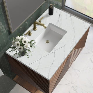 36 Inch Marcello Floating Vanity in Chestnut / Ethereal Noctis Top