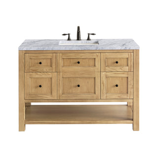 48 Inch Breckenridge Freestanding Vanity in Light Natural Oak / Carrara White Top