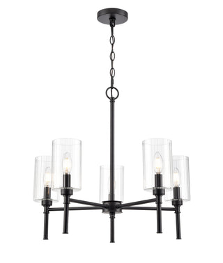Chastine 24" Wide 5-Light Chandelier - Matte Black