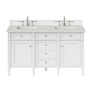 60 Inch Brittany Freestanding Vanity in Bright White / Lime Delight Top