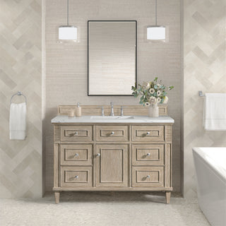 48 Inch Lorelai Freestanding Vanity in Whitewashed Oak / Ethereal Noctis Top