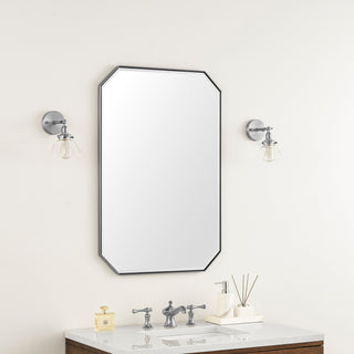 Rohe 24" Octagonal Mirror, Satin Nickel