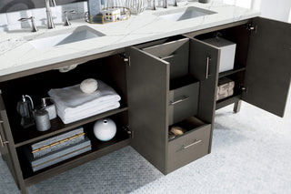 72 Inch Metropolitan Dual Mount Vanity in Silver Oak / Ethereal Noctis Top