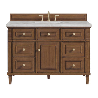 48 Inch Lorelai Freestanding Vanity in Mid-Century Walnut / Victorian Silver Top