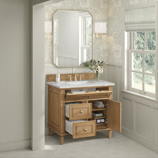 36 Inch Lorelai Freestanding Vanity in Light Natural Oak / Ethereal Noctis Top
