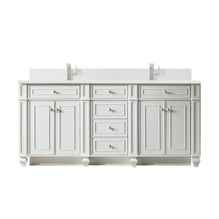 72 Inch Bristol Freestanding Vanity in Bright White / White Zeus Top