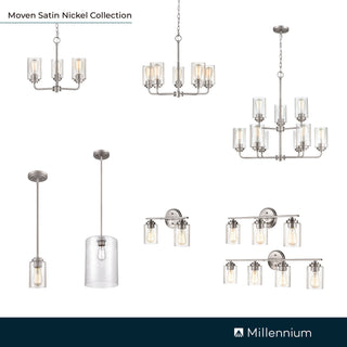 Moven 9-Light Chandelier Ceiling - Satin Nickel