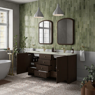 72 Inch Gracyn Freestanding Vanity in Sable / Victorian Silver Top