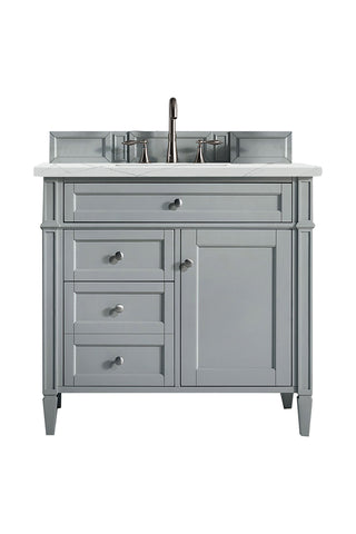 36 Inch Brittany Freestanding Vanity in Urban Gray / Ethereal Noctis Top