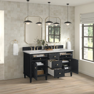 60 Inch Lorelai Freestanding Vanity in Black Onyx / Lime Delight Top